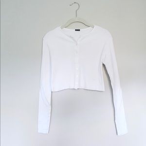 Brandy Melville White Button Down Top